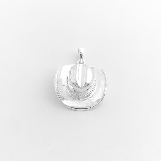 Pingente Branco de Chapéu Liso