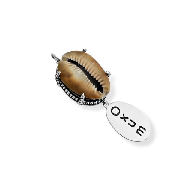 Pingente Búzios Natural com Plaquinha Oxum