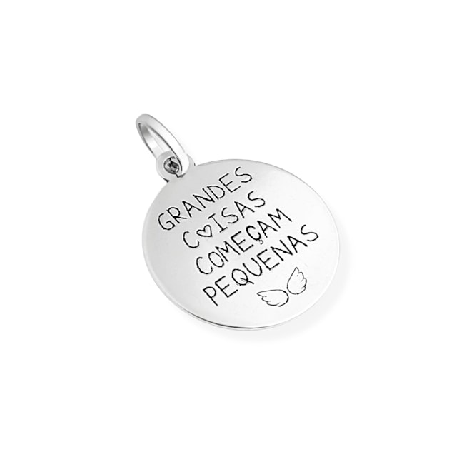 Pingente com Frase "Grandes Coisas Começam Pequenas"