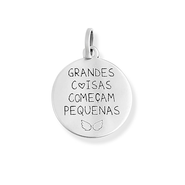 Pingente com Frase "Grandes Coisas Começam Pequenas"