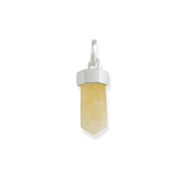 Pingente Com Pedra Citrino Amarelo