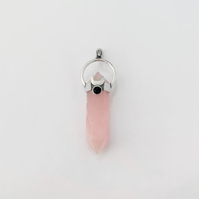 Pingente Cristal Quartzo Rosa