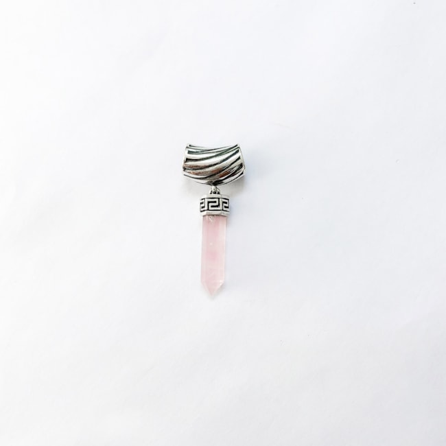 Pingente Cristal Quartzo Rosa