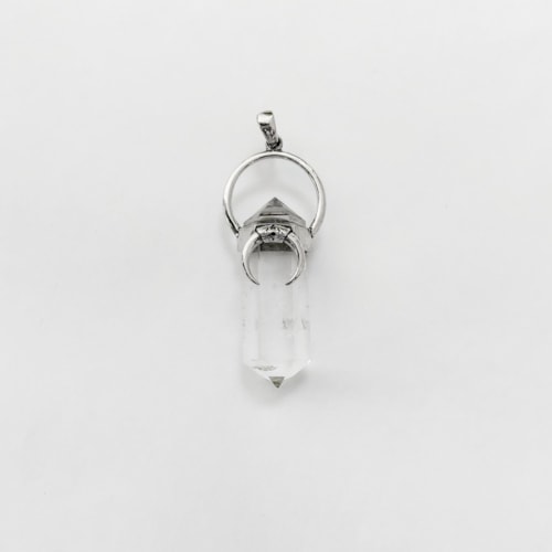 Produto Pingente Cristal Quartzo Transparente com Meia Lua