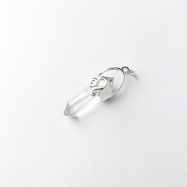Pingente Cristal Quartzo Transparente Signo Leão 
