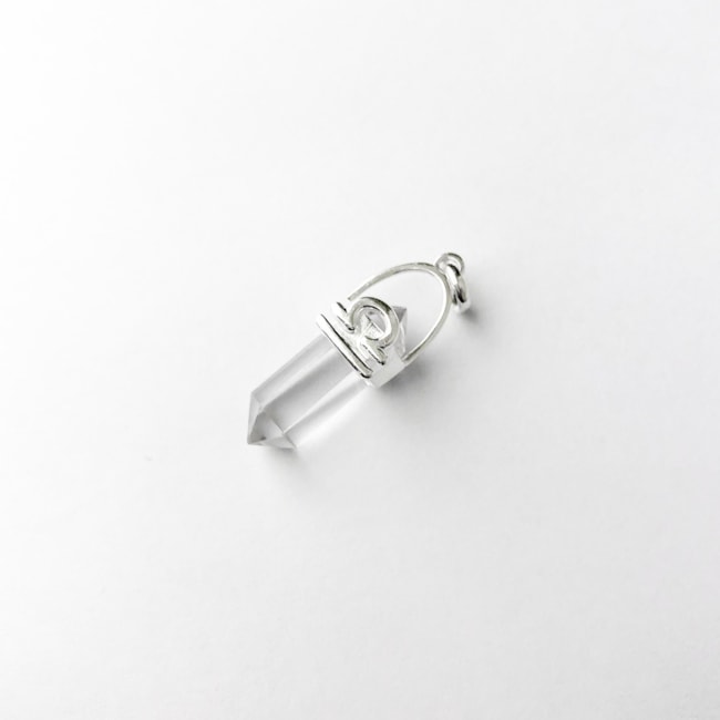 Pingente Cristal Quartzo Transparente Signo Libra 