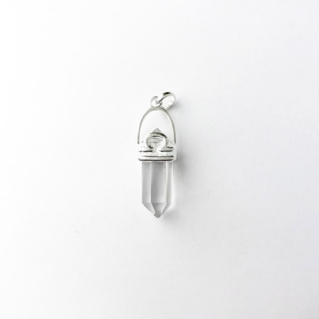 Pingente Cristal Quartzo Transparente Signo Libra 