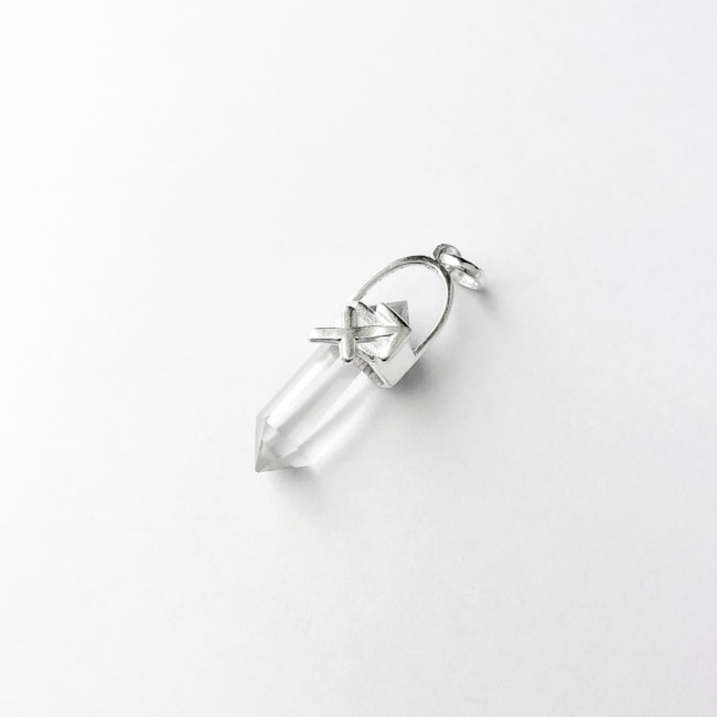 Pingente Cristal Quartzo Transparente Signo Sagitário 