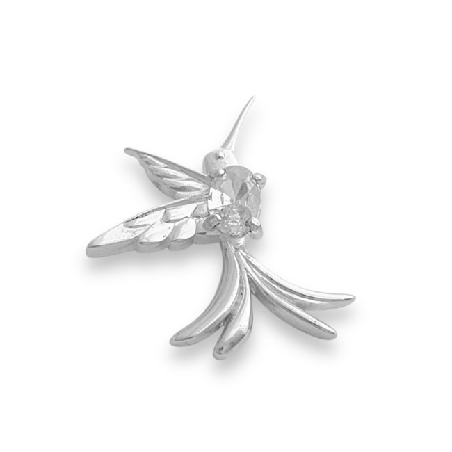 Pingente de Beija Flor com Zircônia Branca