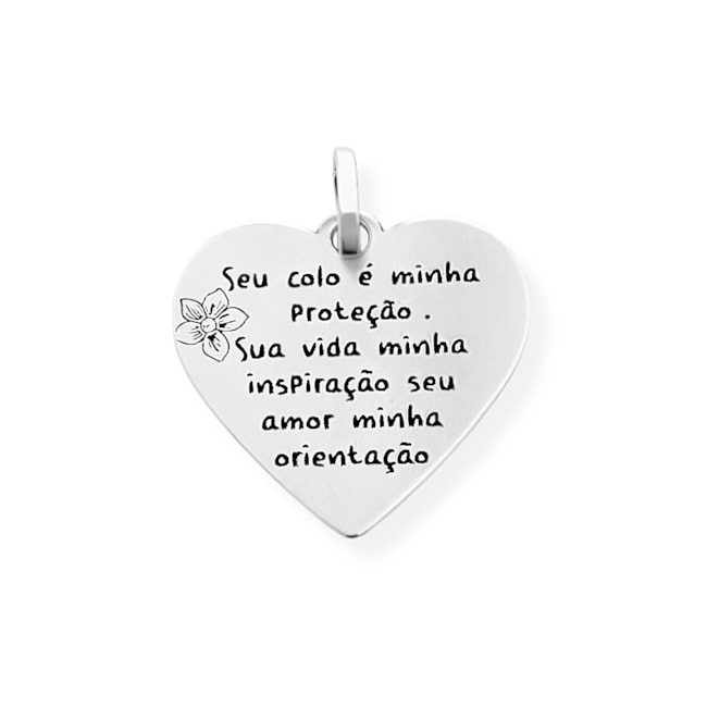 Pingente de Coração com Frase 