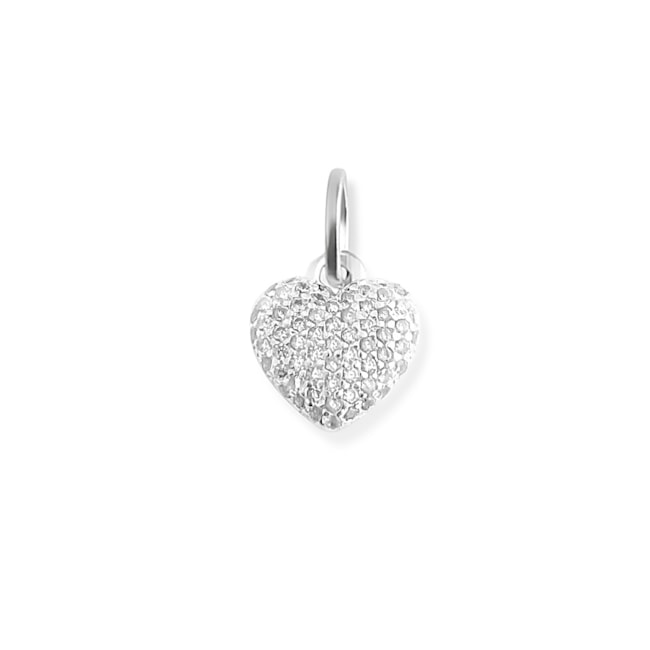 Pingente de Coração Cravejado de Zircônia 