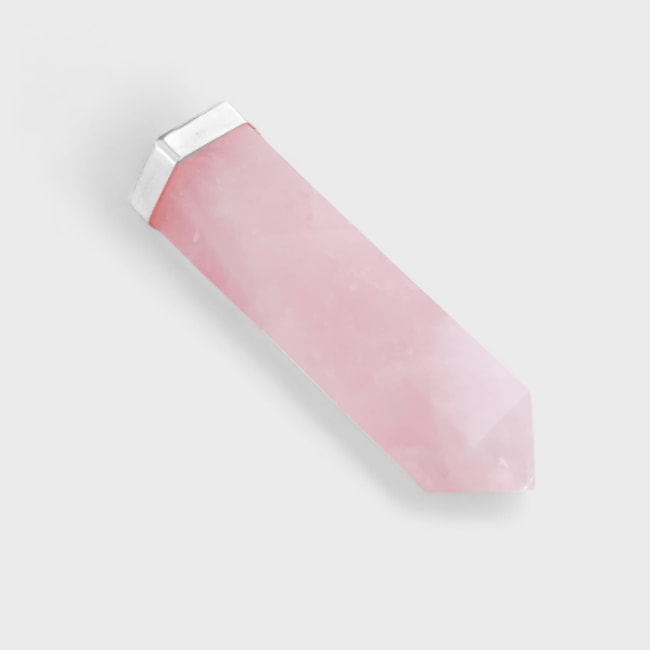 Pingente de Cristal Quartzo Rosa Grande
