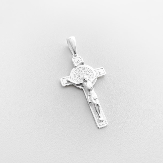 Pingente de Crucifixo com Medalha de São Bento
