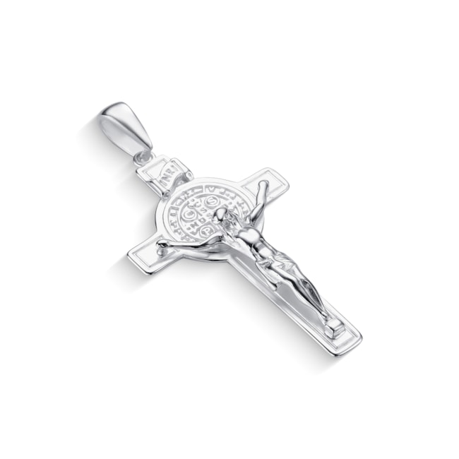 Pingente de Crucifixo com Medalha de São Bento