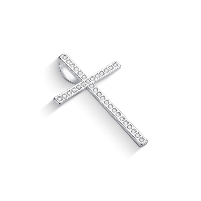 Pingente de Cruz Cravejada com Zircônia Cristal 