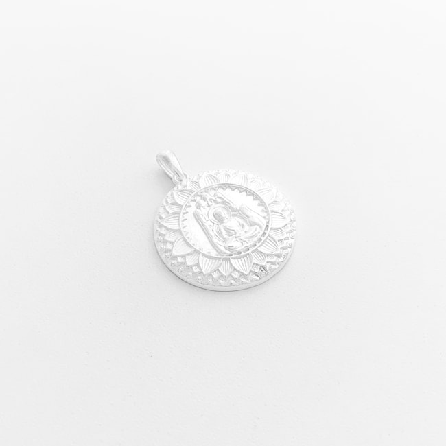 Pingente de Flor com Mãos de Hamsá e Buda 