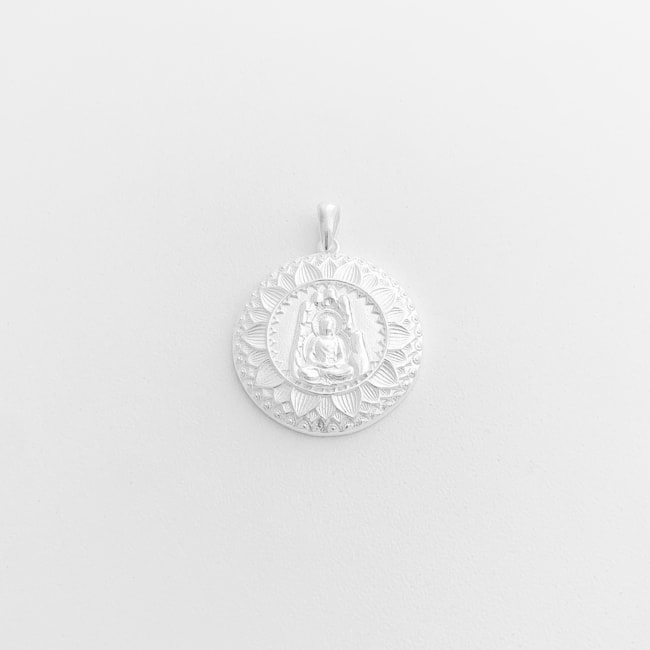 Pingente de Flor com Mãos de Hamsá e Buda 