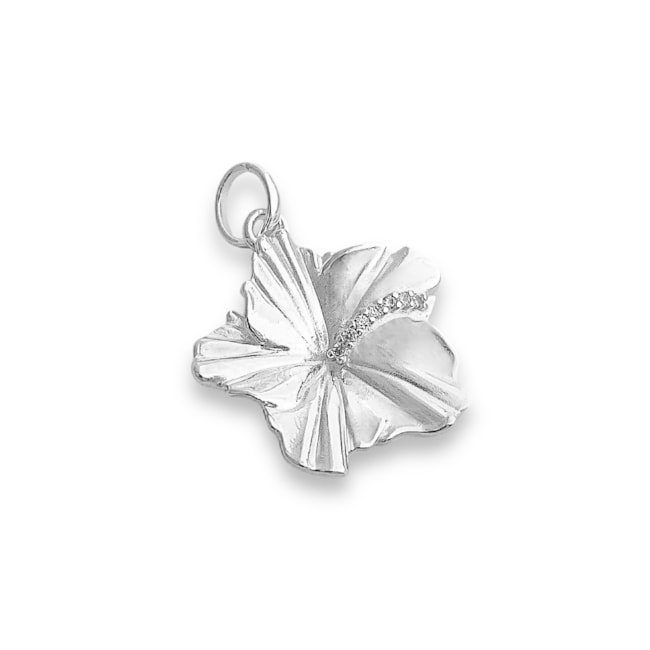Pingente de Flor de Hibísco com Zircônias