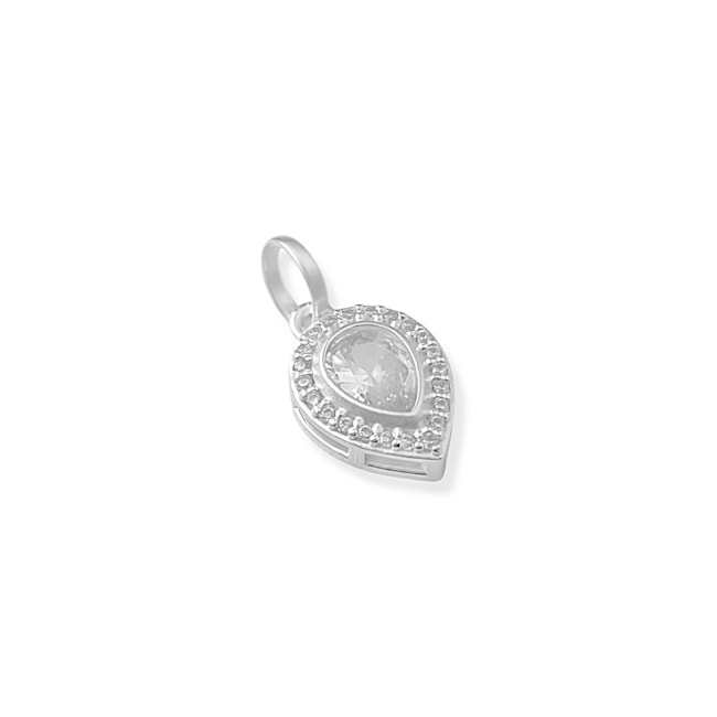 Pingente de Gota Cravejado de Zircônia