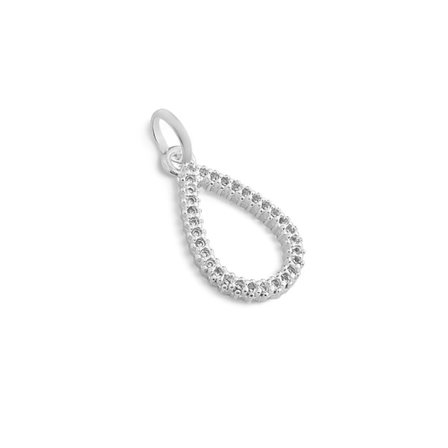 Pingente de Gota Vazado Cravejadas de Zircônias
