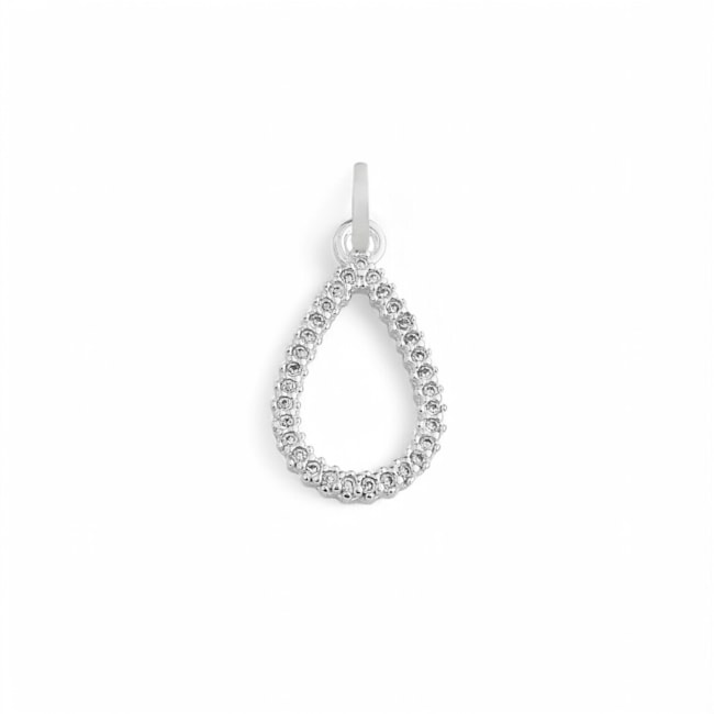 Pingente de Gota Vazado Cravejadas de Zircônias