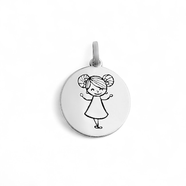 Pingente de Medalha com Menina