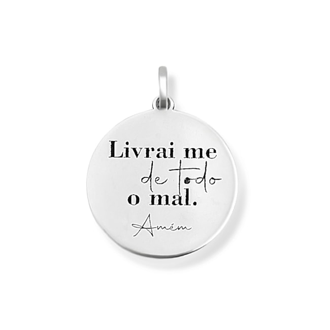 Pingente de Medalha  “Livrai Me de Todo Mal. Amém”