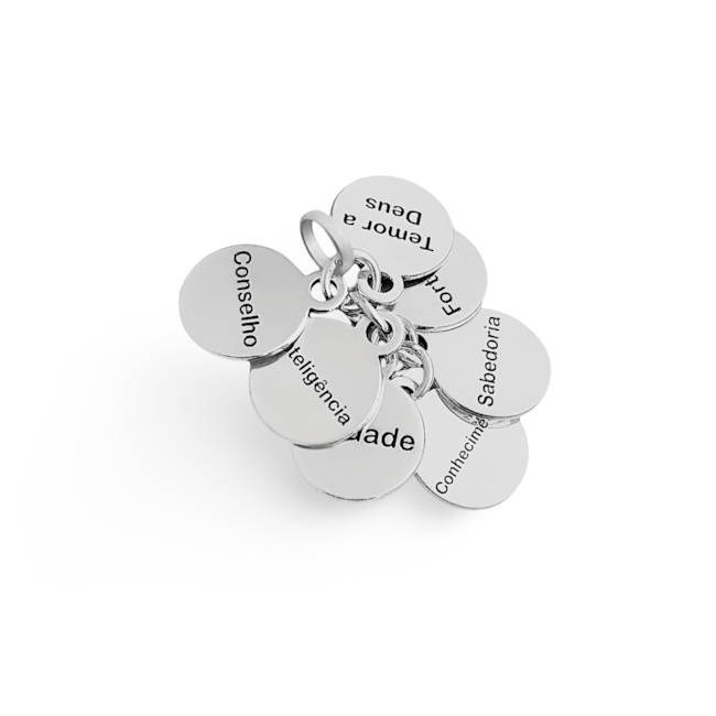 Pingente de Medalhas com Sete Dons Espirito Santo 