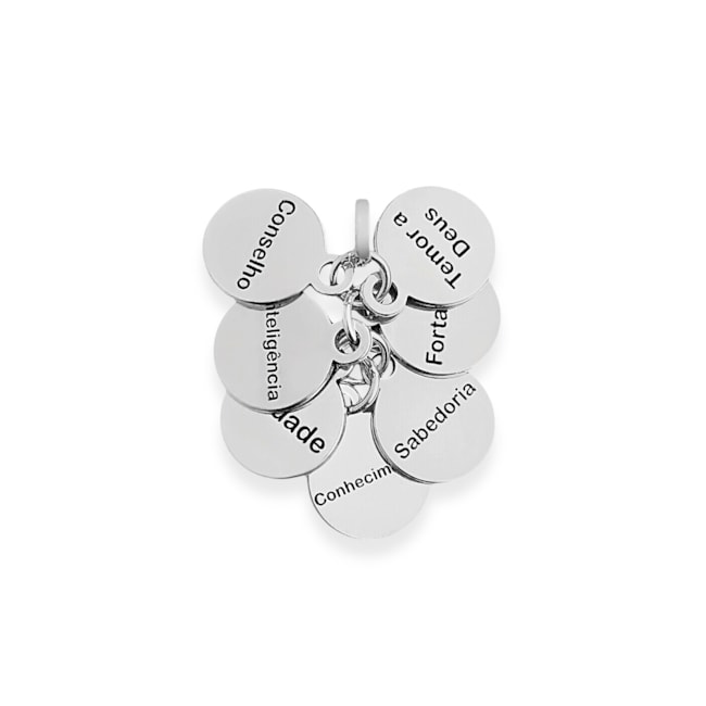 Pingente de Medalhas com Sete Dons Espirito Santo 