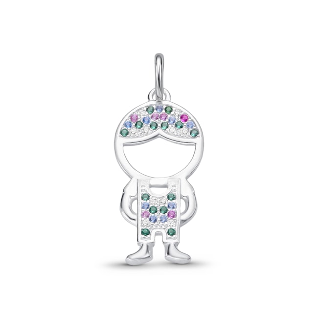 Pingente de Menino com Zircônias Coloridas