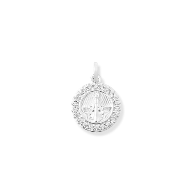 Pingente de Nossa Senhora das Graças Cravejada com Zircônia Cristal