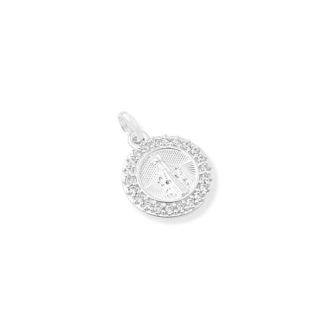 Pingente de Nossa Senhora das Graças Cravejada com Zircônia Cristal