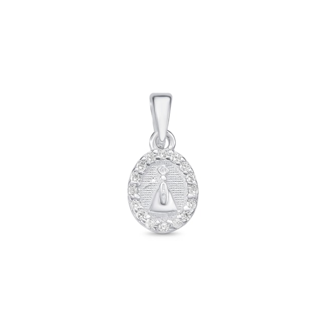 Pingente de Nossa Senhora Pequeno Cravejado com Zircônia Cristal