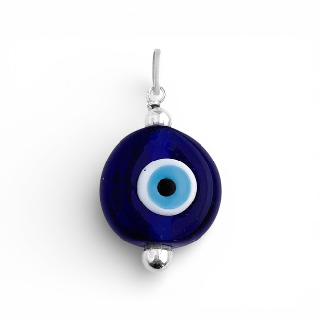 Pingente de Olho de Grego Azul em Resina 