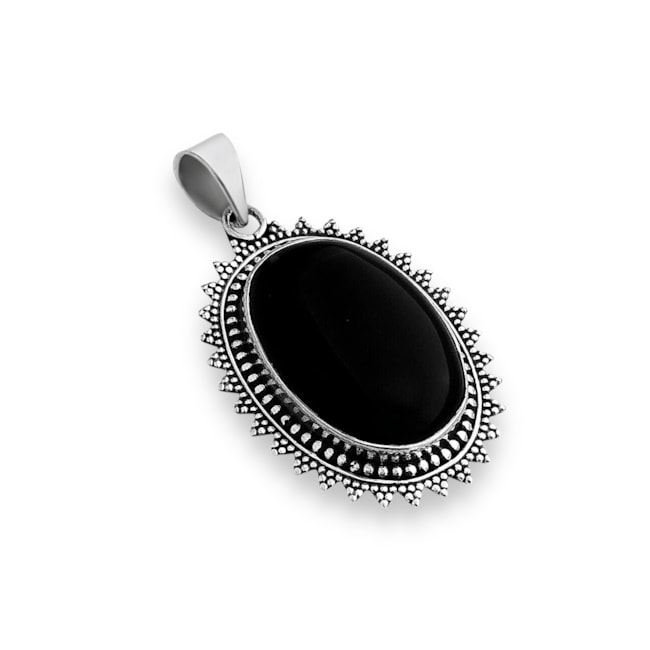Pingente de Pedra Ônix com Arabescos
