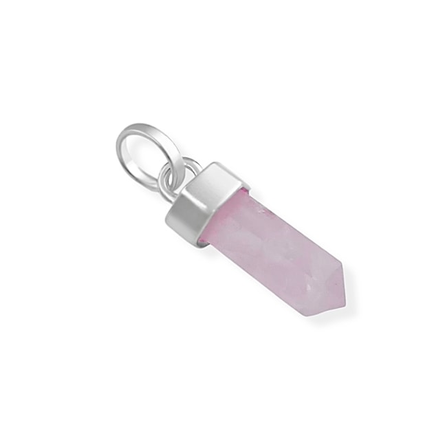 Pingente de Pedra Rosa Cristal