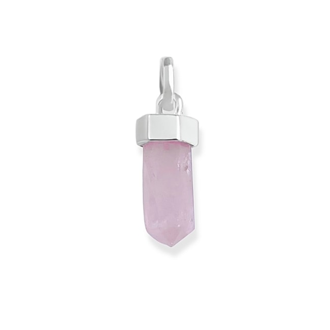 Pingente de Pedra Rosa Cristal