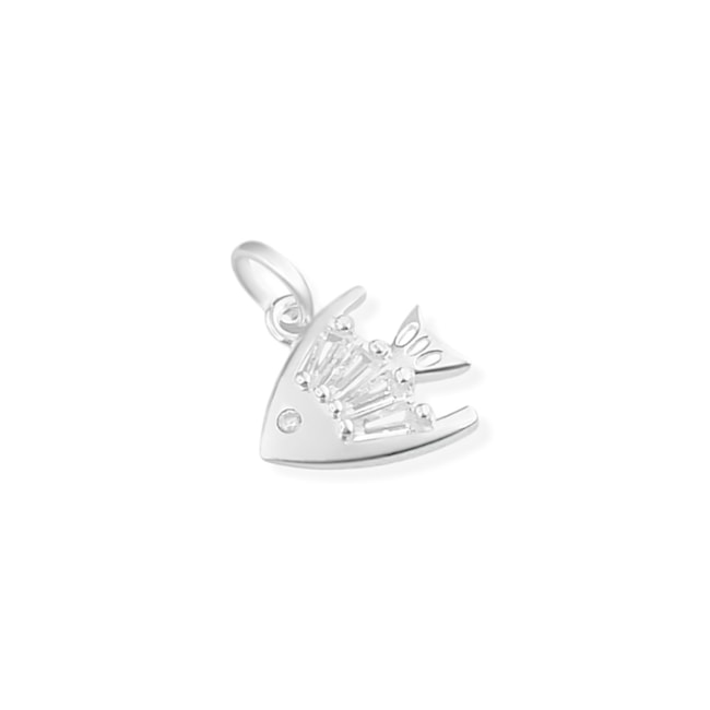 PINGENTE DE PEIXE COM ZIRCONIA CRISTAL