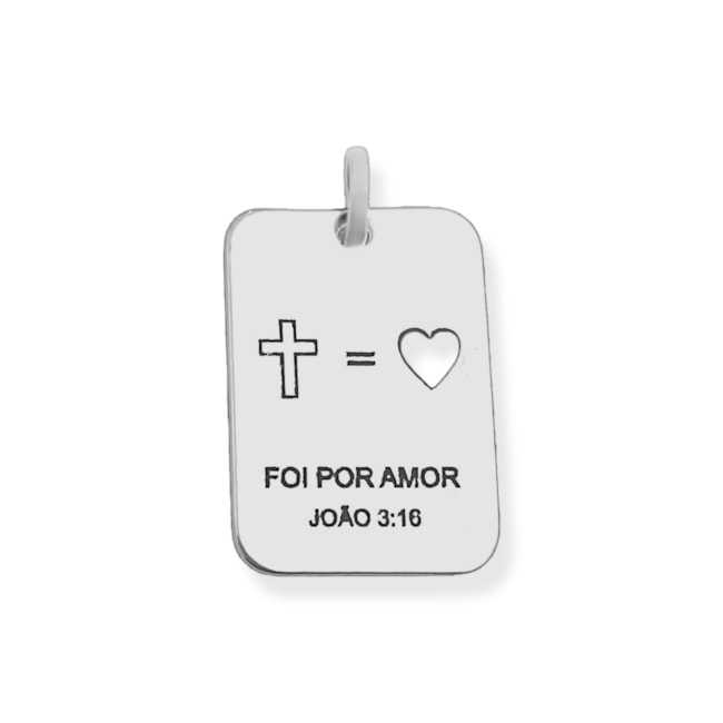 Pingente de Plaquinha "Foi Por Amor"