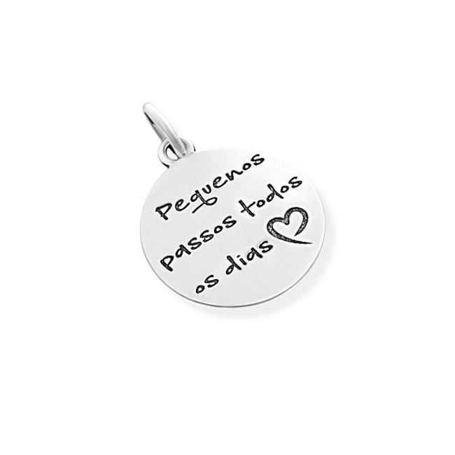 Pingente de Plaquinha "Pequeno Passos Todos os Dias" 