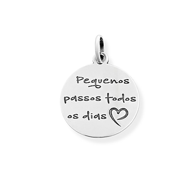 Pingente de Plaquinha "Pequeno Passos Todos os Dias" 