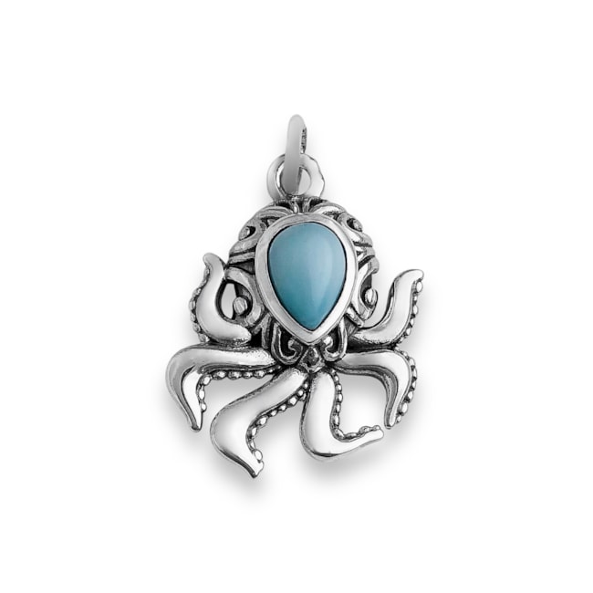 Pingente de Polvo com Pedra Larimar