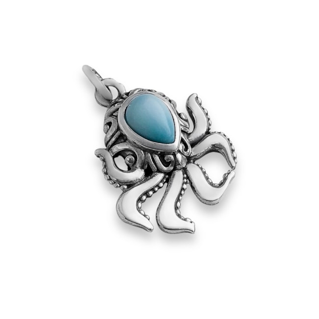 Pingente de Polvo com Pedra Larimar