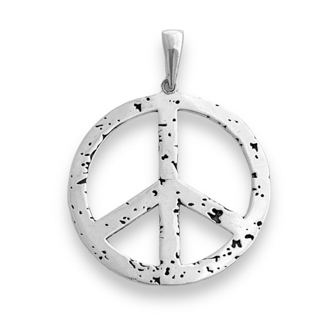 Pingente de Símbolo da Paz Trabalhado