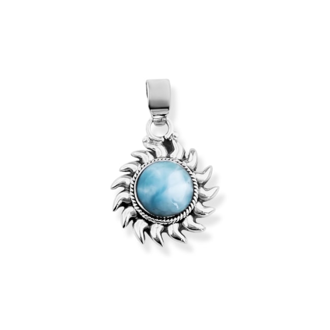 Pingente de Sol com Pedra Larimar