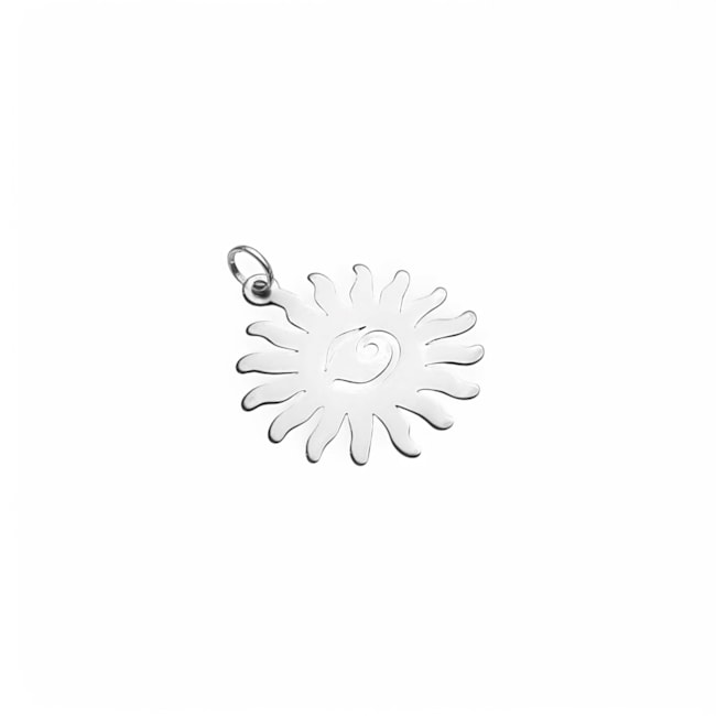 Pingente de Sol Liso com Espiral Vazada no Centro 