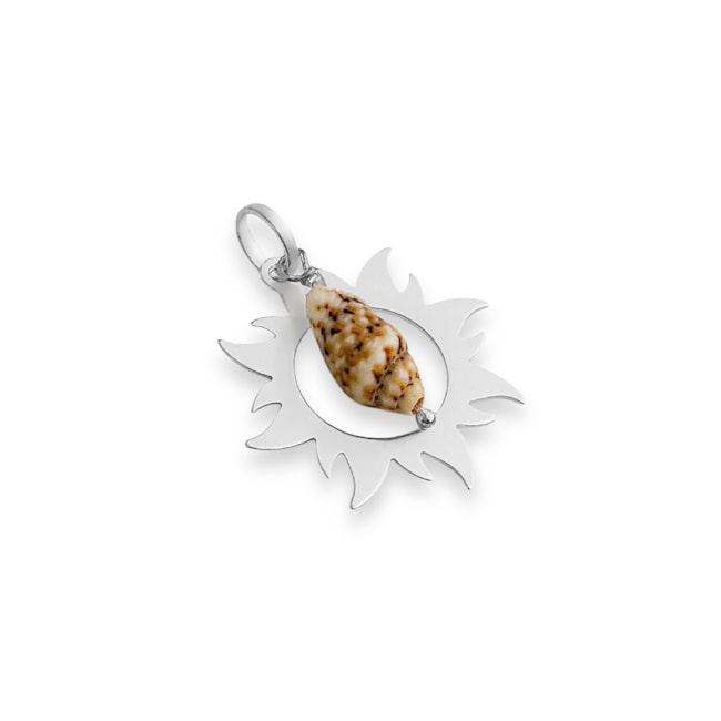 Pingente de Sol Vazado com Concha