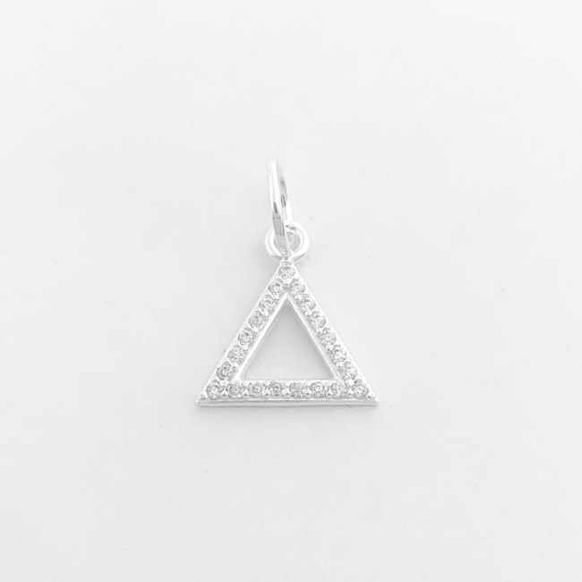 Pingente de Triângulo Vazado Cravejado 