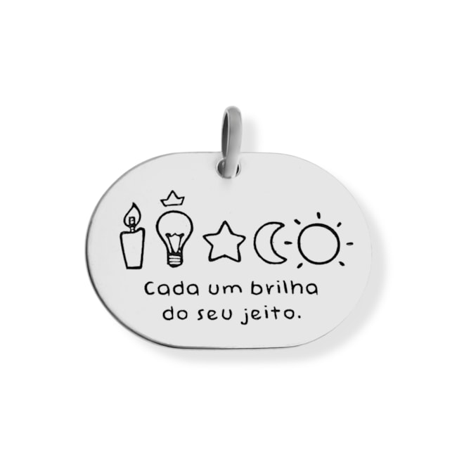 Pingente Detalhado com Frase "Cada um brilha do seu jeito"