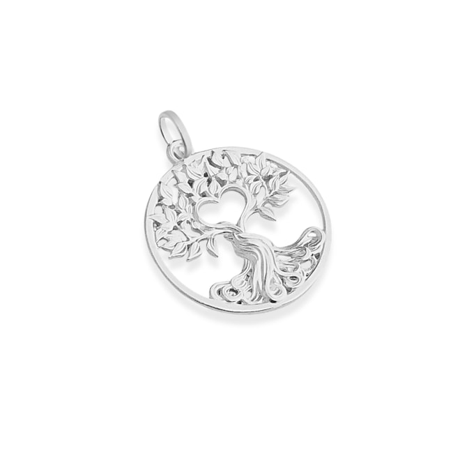 Pingente em Formato de Coração com Mãe e Filho 